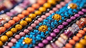 Beaded Embroidered Design with Vibrant Colors photo