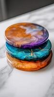 Stunning Resin Coasters - Vibrant Abstract Art photo