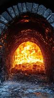 Firing Pottery in a Traditional Kiln photo