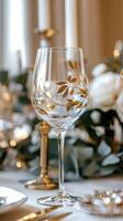 Gold-Accented Wine Glass A Touch of Luxury for Dining photo