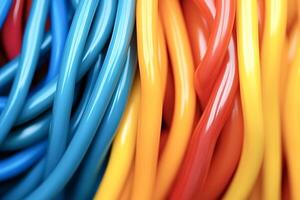 Colorful wires creating a vibrant and abstract pattern photo