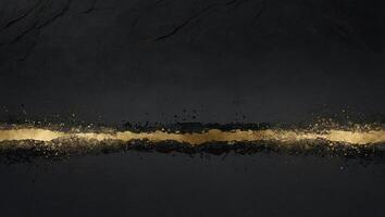 black and gold background with splashes of gold paint photo
