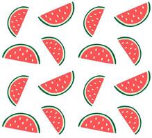 Seamless patterns of sketch watermelon slice vector