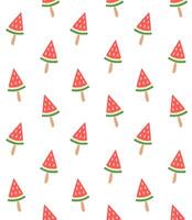 Seamless pattern of watermelon ice cream vector