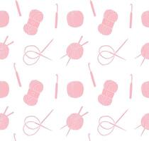 Pattern of knit thread and needle vector