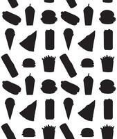 Seamless patterns of doodle sketch fast food vector