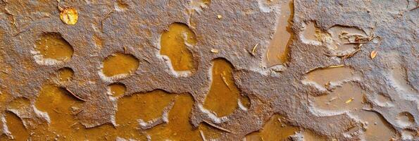 Footprints in wet mud capturing organic patterns and natural textures photo