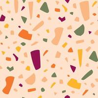 Terrazzo Seamless Pattern. Texture of Classic Italian Type of Floor Composed of Natural Stone, Granite, Quartz, Marble and Concrete vector