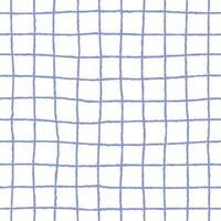 Textured Checked Seamless Pattern in Blue and White. Simple Blue Grid Hand Drawn Background, Perfect for Wrapping Paper, Fabric Design, Scrapbooking, Wallpapers, and Minimalist Projects vector