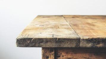 Rustic Wooden Table Corner Close Up Photography A Textural Study of Weathered Wood photo
