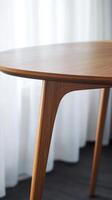 Elegant Oval Wooden Dining Table Design Mid Century Modern Style Furniture photo