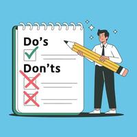 Businessperson Planning To-Do List with Checklists vector