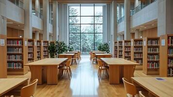 University Library Research or Student Study Space for Class Assignment video