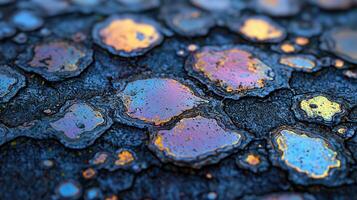 Abstract Iridescent Texture Close up Macro Shot of Colorful Patterned Surface photo