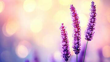 Vibrant Lavender Flowers Blooming in Soft Bokeh Background photo