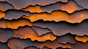 Abstract Texture of Cracked and Peeling Rusting Metal Surface Oxidized Iron Industrial Background photo