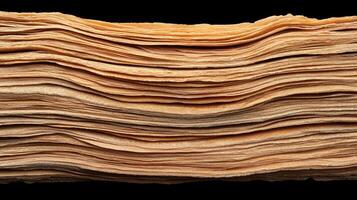 Layered Textured Paper Stack Close up Macro Photography of Aged Brown Paper Sheets photo