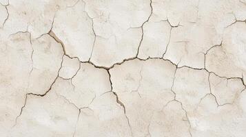 Cracked Beige Wall Texture Aged Distressed Plaster Surface Background photo