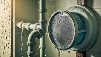 Urban homes equipped with systems designed to collect and store rainwater for sustainable water use and conservation in residential areas. photo