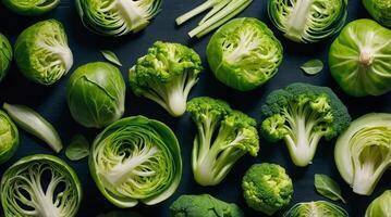 Thinly sliced green vegetables arranged in an intricate pattern, highlighting their fresh texture and vibrant color. photo