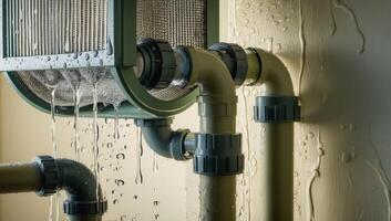 Modern urban homes featuring advanced rainwater collection systems that store water for sustainable living and reduce dependency on external sources. photo