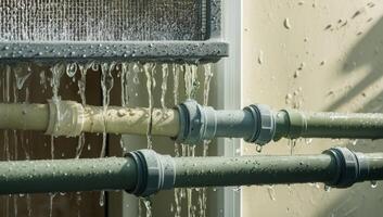 Efficient rainwater harvesting systems installed in city homes to gather and reuse rainwater, promoting eco-friendly water management in urban settings. photo