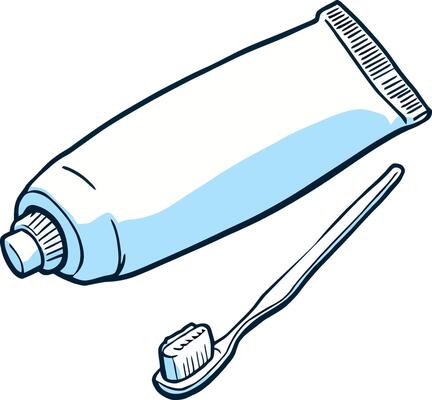 Toothbrush and tube of toothpaste