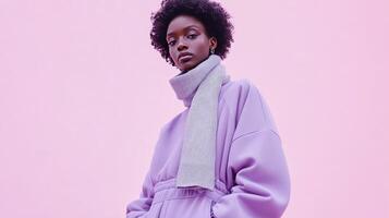 Lilac Joggers and Silver Scarf Sophisticated and Chic Pairing photo
