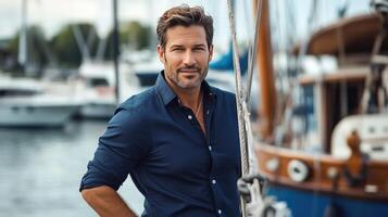 Nautical Elegance A Day in Navy at the Marina photo