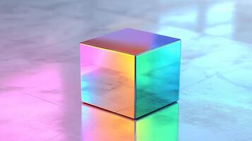 Shimmering RGB Cube Multicolored Shades in Glossy Finish photo
