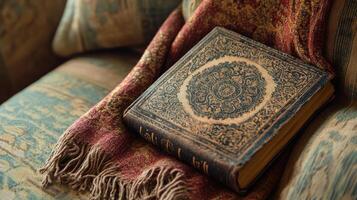 Cretan Book Icon and Stylish Mocha Scarf Cultural Fusion photo