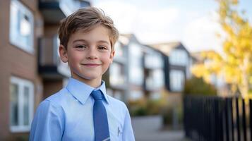 The Boy in the Blue Tie A Charming Scene photo