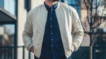 The Charm of a Stylish Man in Casual Attire photo