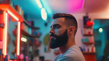 Stylish Barbershop Vibe Featuring Trendy Nectar Shampoo Showcase photo