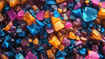 Vibrant Colorful Surfboard Wax Granules An Intense Microscopic View photo