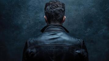 The Pinnacle of Style LeatherClad Mans Confident Aura photo