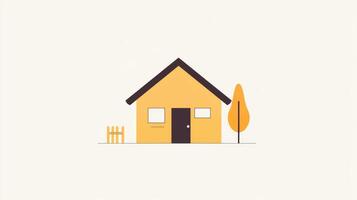 Modern Minimalist Home Icon on White Background photo