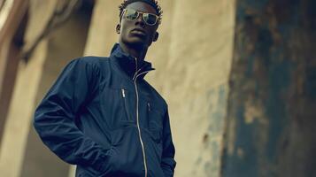 Elevated Indigo Tracksuit with Stylish Zipper Accents photo