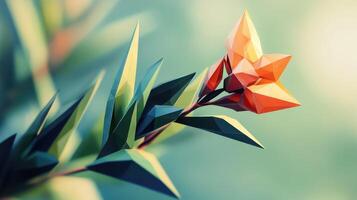 Summer Bud A Captivating Polygonal Composition Inspired by Nature photo