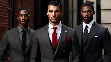 Elegant Ensemble for Formal Events ThreePiece Suit and Bold Tie photo