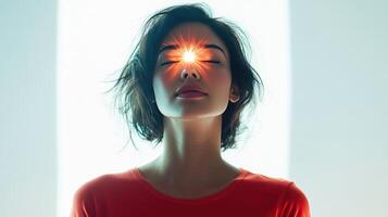 Bright Sun Reflection in the Eyes of a Woman photo