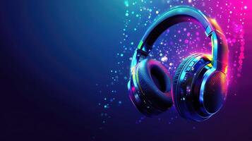 Dynamic RGB Headphones A Vibrant Mix of Blue and Crete photo