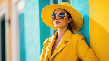 Sunshine Stroll Amber Parka and Lemon Yellow Sunhat Combo photo