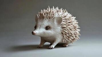Whimsical Hedgehog Sculpture Capturing Petite Ears and Playful Snout photo