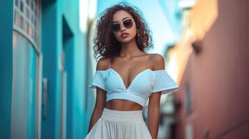 Chic and Stylish A Ladys Trendy Culottes Showcase photo