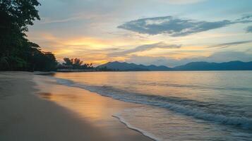 Golden Hour When the Ocean Meets the Horizon photo