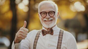 Classy Gentlemen Suspenders Bow Ties and Thumbs Up photo