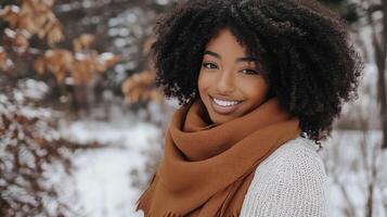 Elegantly Chic White Wedges and Cozy Mocha Scarf Accessorizing photo