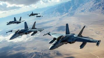 Precision in the Sky Military Jets Synchronized Airshow Display photo