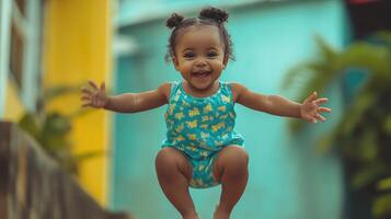 Cyan Romper Harmony A Childs PicturePerfect Typography Moment photo